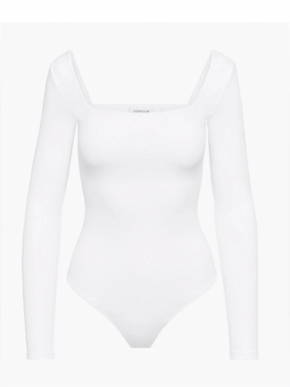 Babaton Contour Squareneck Longsleeve Bodysuit White Medium